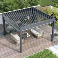 Pergola motorisée à toit à lamelles en aluminium, murale, 3x4m, imperméable, pour jardin extérieur, patio, gazebo, auvent 10x13ft