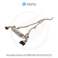 YT Stainless Steel bagian tengah belakang dengan Dual-Side Quad keluar untuk BMW B58 540 G30 G38 3.0T