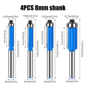 6mm 8mm 1/4インチシャンク木工用超硬フラッシュトリムルータービット木材フライスカッター1/4 5/16 3/8 1/2インチ大工道具 - Product Image 5