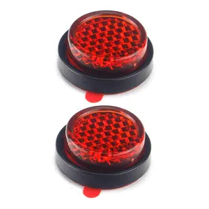 Ronde Motorfiets Scooter Rood Nummer Plaat Self Adhesive Stok Op Reflector Voor Honda Yamaha Suzuki Kawasaki Bmw Touring Cruiser