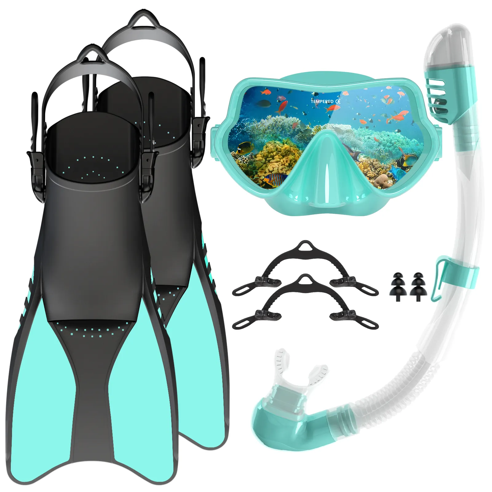 Set di attrezzatura subacquea a basso prezzo set di attrezzatura subacquea frameless maschera subacquea set di pinne per snorkeling