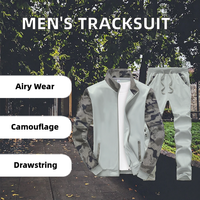 RNSHANGER Survêtement de sport respirant pour homme Nouvelle collection d'automne Veste de camouflage à manches longues décontractée Pull à col montant