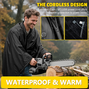 Manta Calefactora Portátil y Cómoda con 3 Niveles <span class=keywords><strong>de</strong></span> Temperatura, Eléctrica, Impermeable, con Protección contra Sobrecalentamiento, para Exteriores y Garaje - Product Image 4