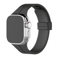 Bracelet en silicone respirant de luxe, taille 22 mm, compatible avec Apple Watch Ultra, iWatch 8, Apple S9/7/6/5/4, fermoir magnétique