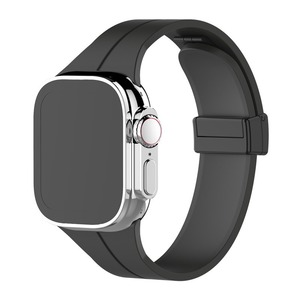 Cinturino in Silicone di lusso traspirante formato 22mm compatibile con per <span class=keywords><strong>Apple</strong></span> <span class=keywords><strong>Watch</strong></span> <span class=keywords><strong>Ultra</strong></span> IWatch 8 per <span class=keywords><strong>Apple</strong></span> S9/7/6/5/4 chiusura magnetica - Product Image 6