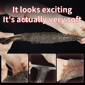 SacKnove Masturbation Wieder verwendbare Doppel loch Gummi Schwanz Penis Extender Wolf Dragon Kristall Dildo Ärmel Kondom für Männer Sexspielzeug - Product Image 5
