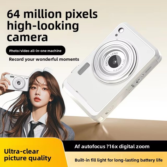 HD Digital CCD Camera, Portable Pocket Vlog Camera for Travel Shooting, Entry Level Compact Camera for Student Beginners Girls