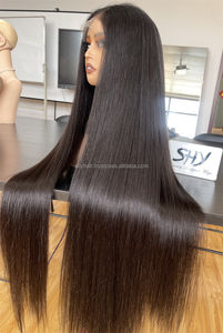 วิกผมตรงยาวแบบยุโรป ความหนาแน่นสูง  พร้อมเชือกผูกผมด้านหน้าแบบโปร่งใส HD ราคาขายส่ง ผมแท้สำหรับผู้หญิง - Product Image 4