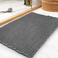 Tapis de salle de bain FIGOO en polyester écologique et durable, motif gaufré moderne, faible MOQ, super absorbant, séchage rapide, entretien facile