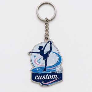 Porte-clés personnalisés en gros de haute qualité, figurines miniatures de patineur, souvenirs de sport d'hiver, porte-clés pour fans de patinage - Product Image 2