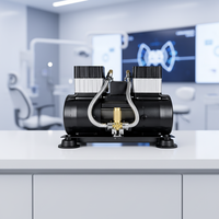 Compresseur d'air silencieux à piston sans huile 110V 220V 380V à deux cylindres refroidi par air avec moteur et roulement pour clinique dentaire