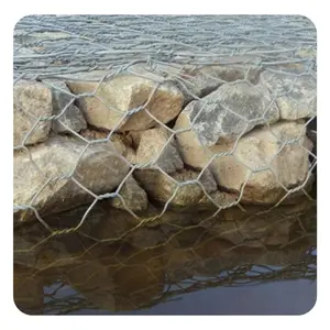 Standard Gabions Size 1x1x2m Wire 2.7mm Mesh 8x10cm Hexagonal Galvanized Gabion Baskets for River Protection