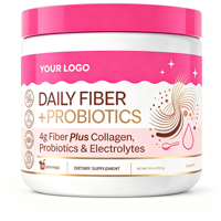 Poudre de fibres quotidienne, probiotiques, collagène, électrolytes, favorisent la digestion, complément alimentaire végétalien sans gluten, étiquette privée OEM