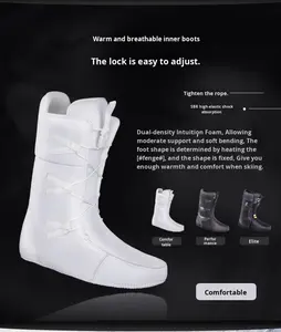 Vente en gros Bottes de <span class=keywords><strong>snowboard</strong></span> Boucle latérale à laçage rapide Sangle en fil d'acier Unisexe Chaud Antidérapant - Product Image 3