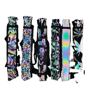 พัดมือลายเห็ด ขนาด 33 ซม. ผ้าสะท้อนแสงสีดำ โครงไม้ไผ่ สำหรับงานเรฟ ขนาดใหญ่ พร้อมส่ง 100% - Product Image 6