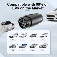 Adaptateur de chargeur de véhicule électrique OLINK certifié CE 32A 7kW 22kW IP54 étanche IEC 62196 monophasé triphasé GBT vers Type 2