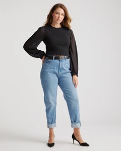 Frühling Sommer Damen Lotus Kragen Blase Ärmel Chiffon Futter Bluse für Frauen Elegante Pullover Langarm Crop Top Großhandel