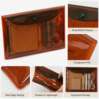 Pochettes pour documents en plastique transparent marron A6 A5 A7, étanches, enveloppes pour argent liquide, pochettes économiques