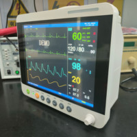 Moniteur patient vétérinaire multiparamètres 12 pouces, ECG, SPO2, RESP, moniteur de signes vitaux portable pour clinique vétérinaire, chiens, chats