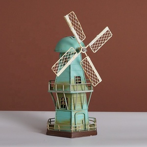 Fabbrica Nordic Faro Ornamenti Olandese Antico Modello di Mulino A Vento Decorazione In Metallo Retrò Vecchio Ferro Battuto Regalo Dei Capretti - Product Image 4