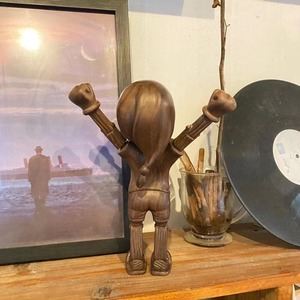 Alta calidad 26cm artesanías de madera mal Pinocao escultura negro nogal madera acción muñecas recoger juguetes estatua - Product Image 2