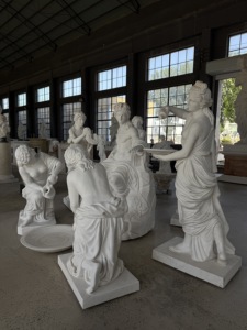 Escultura decorativa al aire libre de figura mitológica griega antigua-<span class=keywords><strong>Dios</strong></span> <span class=keywords><strong>Apolo</strong></span> bañándose en una escultura de jardín de piedra natural - Product Image 3