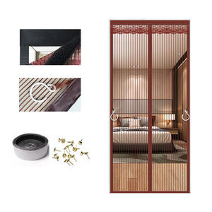 Заводская поставка, автоматическая закрывающая магнитная лента, Алмазная сетка, защита от кошачьих когтей и укусов собак, дверная занавеска - Product Image 5