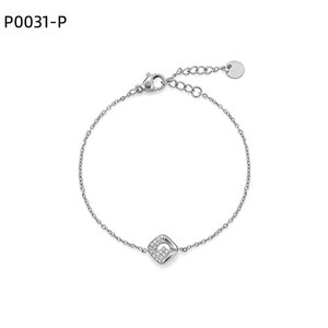 Amy Amy <b>Silver</b> Chain <b>Bracelet</b> With Zirconia Lock Pendant For Women Minimalist Everyday Wear Jewelry P0031 - Product Image 1
