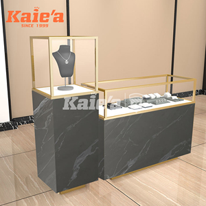 Thiết kế hiện đại kính hiển thị truy cập trang sức Showcase kim loại đứng hiển thị cho cửa hàng đồ trang sức Showcase tủ trưng bày - Product Image 2