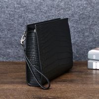 Tas Clutch Pria Tekstur Imitasi Kulit Buaya Matte Kapasitas Besar Tas Tangan Bisnis Portabel Model Amplop