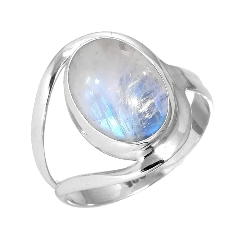 Custom Moonstone 925 Sterling Silver Handmade Finger Ring for Women 10x14 Oval Gemstone Statement Jewelry for Gift