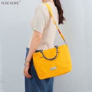 Nuevo Estilo 2026 Bolso Tote Simple de Nylon Impermeable con Correa Cruzada Inspirada en Colores, Ligero, de Mano, Unisex, Coreano - Product Image 3