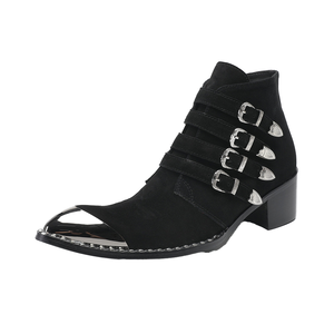 <span class=keywords><strong>Botas</strong></span> Chelsea de moda británica para <span class=keywords><strong>hombre</strong></span>, zapatos de vestir de invierno de alta calidad, puntiagudos, con cordones, piel de vaca, cuero de algodón genuino, marca - Product Image 6