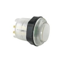 Interrupteur à bouton en plastique lumineux pour console de jeu d'arcade, type 28, à brancher, avec lumière rouge, verte, bleue, jaune, transparente
