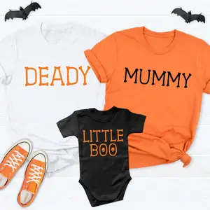 Matching family halloween mommy and me outfits newborn baby snap 100% pure cotton onesies oversized winter rompers