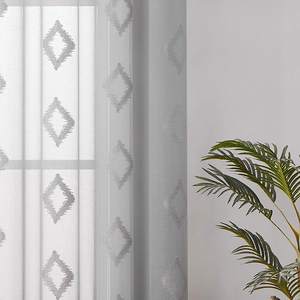 Rideau transparent en voile avec œillets en tissu, voile pour fenêtre de chambre à coucher, nouveau Design - Product Image 3