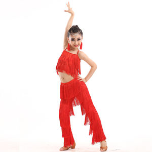 Kadın Latin dans kostümü Spandex püskül üst ve pantolon 2-Piece balo salonu Rumba Tango Salsa için Set - Product Image 6