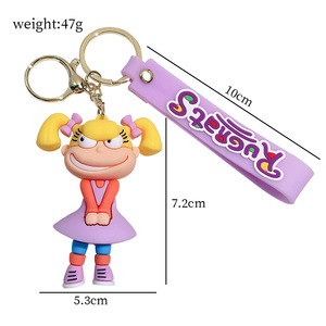 Bán Buôn Dễ Thương Mini 3D Nhân Vật Phim Hoạt Hình Phim Hoạt Hình <span class=keywords><strong>Silicone</strong></span> <span class=keywords><strong>Keychain</strong></span> Búp Bê Trẻ Em Đồ Chơi Rugrats <span class=keywords><strong>Keychain</strong></span> Cho Túi Ba Lô Cô Gái Quà Tặng - Product Image 4