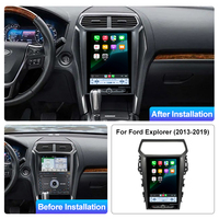 Radio Tesla Vertical con Pantalla Táctil IPS de 12.1 Pulgadas, Navegador GPS Android 14 para Ford Explorer 2014-2019, Reproductor para el Tablero del Automóvil