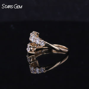 แหวนเพชรแล็บสตาร์เจ็ม 1.18 กะรัต ทองคำแท้ 18K ทรงกลมคลาสสิก ตัดแบบบริลเลียนท์ ดีไซน์แบบกอด วงเปิด ยูนิเซ็กส์ แหวนทันสมัย - Product Image 3