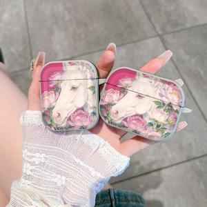 Nouvelle Arrivée 2026 – <span class=keywords><strong>Coque</strong></span> Écologique en TPU Motif Floral <span class=keywords><strong>Cheval</strong></span> Blanc pour Pro 2/4/3 avec Conception Antichoc et Porte-clés - Product Image 1