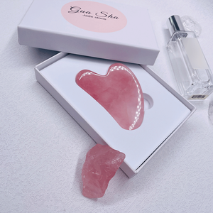 100% Natural Gemstone Custom Rose Quartz Black Obsidian Facial Body Massage Guasha - Product Image 3