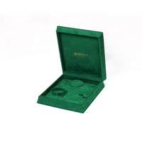 Coffret à bijoux Pinuo de luxe vert émeraude à motif crocodile, base en velours avec logo doré, pour bagues, colliers et boucles d'oreilles, emballage cadeau