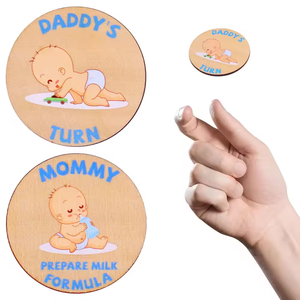 Nouvelles pièces <span class=keywords><strong>de</strong></span> monnaie <span class=keywords><strong>de</strong></span> décision pour les parents, cadeau <span class=keywords><strong>de</strong></span> baby shower pour accessoires photo, pièce <span class=keywords><strong>de</strong></span> monnaie amusante en bois pour bébé, pièce <span class=keywords><strong>de</strong></span> monnaie pour maman et papa pour la <span class=keywords><strong>grossesse</strong></span> - Product Image 2