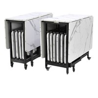 Table à manger pliante portable de luxe léger pour petites maisons et restaurants, ensemble rectangulaire 8 personnes avec chaises et table pliable