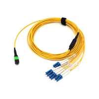 Câble fibre optique monomode 8F MPO vers LC avec brigs de dérivation pour interconnexion haute densité 400G 800G pour centres de données IA, compatible SFP QSFP