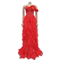 Neueste Design Mode Mesh Feder Kleid Frauen einfarbig ärmellose träger lose lange Kleider Frauen Party kleid