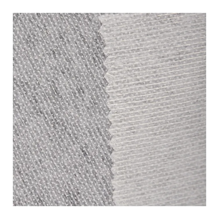 Entoilage non-tissé fusible de fil de polyester de point populaire de double point pour le vêtement