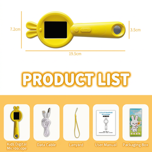 <span class=keywords><strong>Loupe</strong></span> numérique portable pour débutants, écran HD de 2 pouces, zoom 100X, lumière LED, matériau ABS, kit d'exploration scientifique pour la lecture - Product Image 6