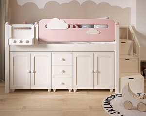 Loft multifonction durable et peu encombrant <span class=keywords><strong>Lit</strong></span> double superposé pour chambre de filles Meubles <span class=keywords><strong>en</strong></span> <span class=keywords><strong>bois</strong></span> - Product Image 3